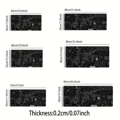 1pc Large Circuit Board Design Gaming Mouse Pad Non-Slip Cool Desk Mat HD Pads for Office PC Decorations for Home Gamer Playmat