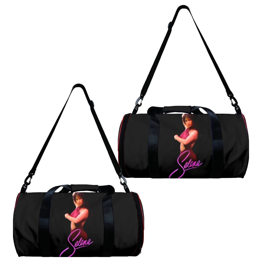 Popular Selena Quintanilla 3D Printed Large Capacity Travel Bags Barrel Shape Crossbody Bag Outdoor Sports Bags Gym Yoga Bag