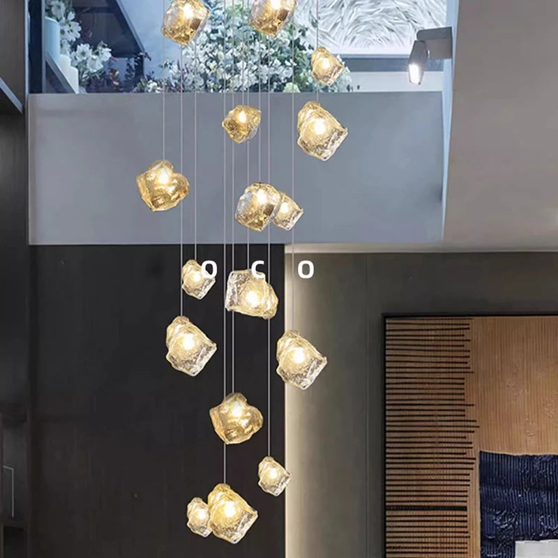 Light luxury home decoration pendant light, staircase light, living room pendant light, dining room light, indoor lighting
