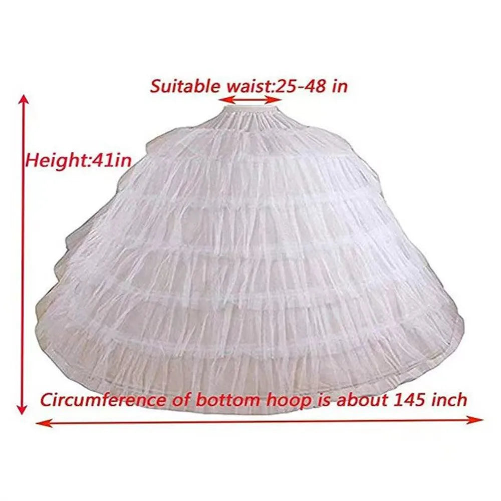 Full White Ball Gown Hoops Wedding Accessories Petticoat Underskirt Slips Quinceanera Gown for Wedding Dress
