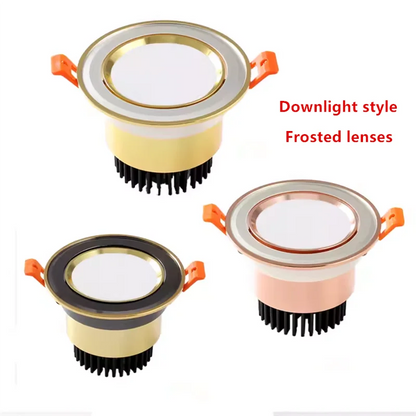 Gold Electroplating Ultra-High Quality Recessed LED Downlights Dimmable 7W9W12W15W COB Ceiling Spotlights AC90~260V For Home Use