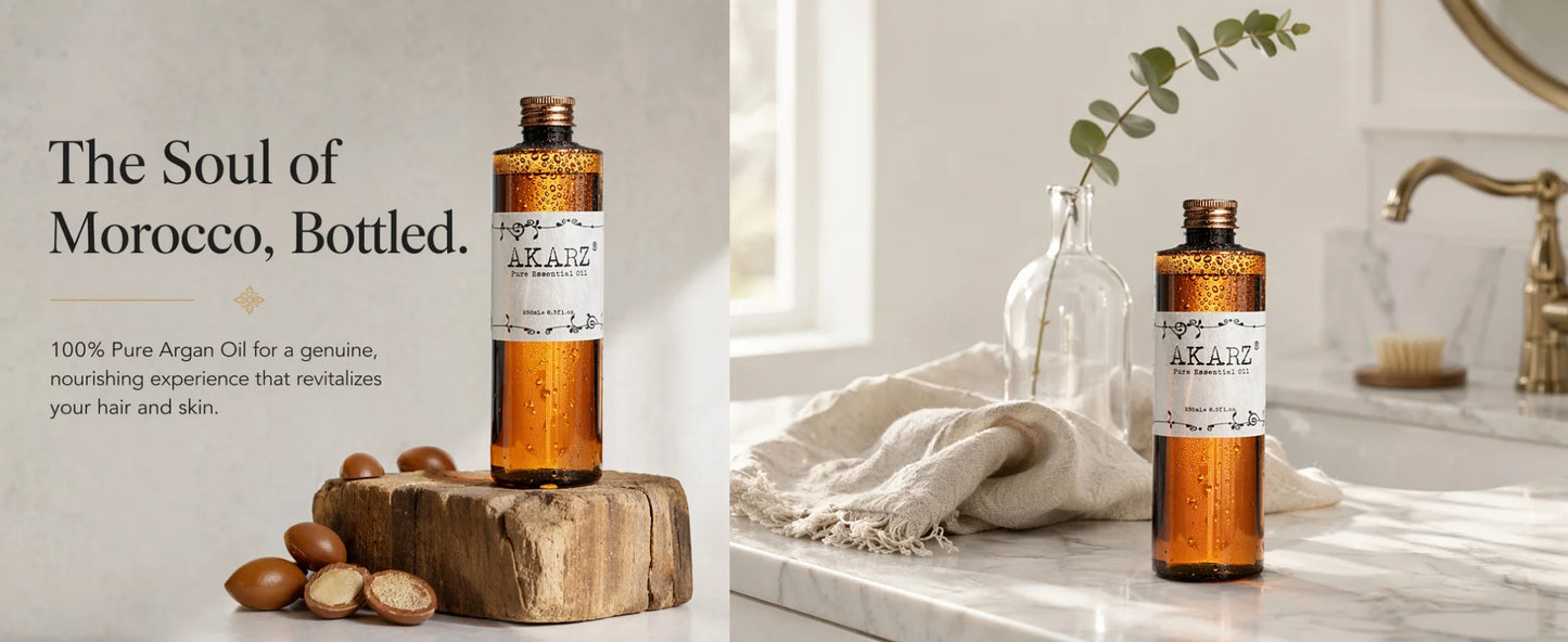 Premium AKARZ DIY Massage Argan Morocco Oil - Nourish & Repair Dry Hair, Reduce Dandruff - Get Healthy & Youthful Skin 500ml