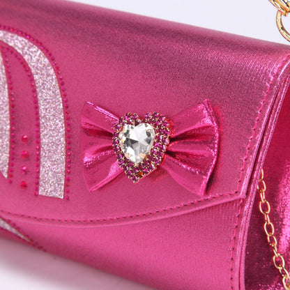 2024 New Arrival Elegant Style Fuchsia Color Low Heels Nigeria Popular Design African Ladies Shoes And Bag Set