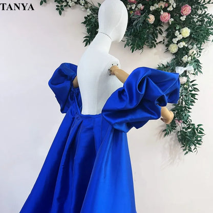 Red  Mikado Satin Long Wedding Cape Puffy Short Sleeves Court Tain Evening Cape Outfit Coat For Women Costume DJ199