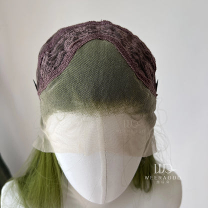 Green Lace Front Wigs for Fashion Women 26 Inches HD Straight 13*4 Natural Frontal Lace High Quality Synthetic for Cosplay
