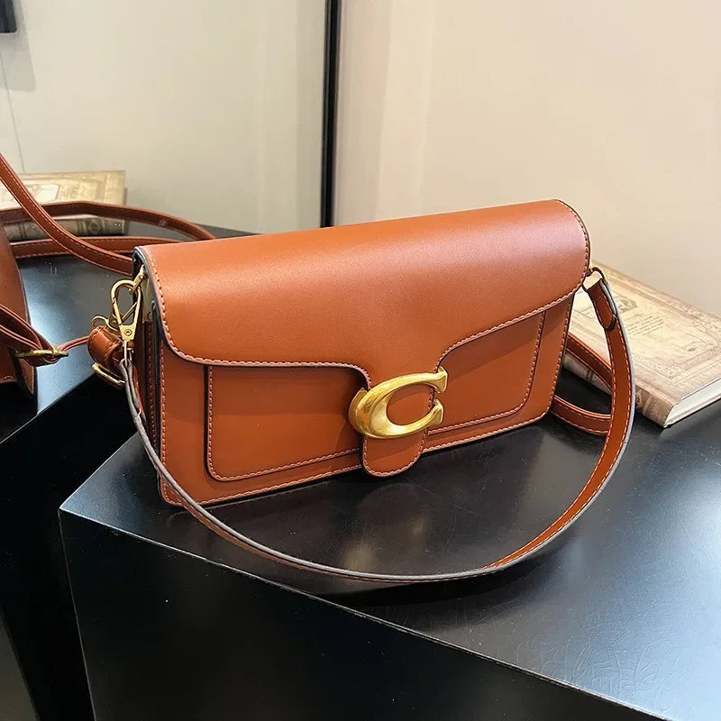 26 New Niche Bag Women's Premium Texture Solid Color Simple and Versatile Small Square & Commuter Multi-Compartment Shoulder Bag