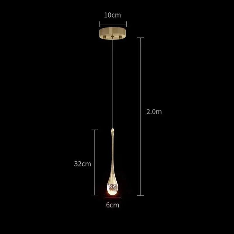 Water Drop Ceiling Chandelier Bubble Crystal Hanging Lamp Dining Room Decor Bedroom Lamp Bar Cafe Led Lights Home Pendant Light
