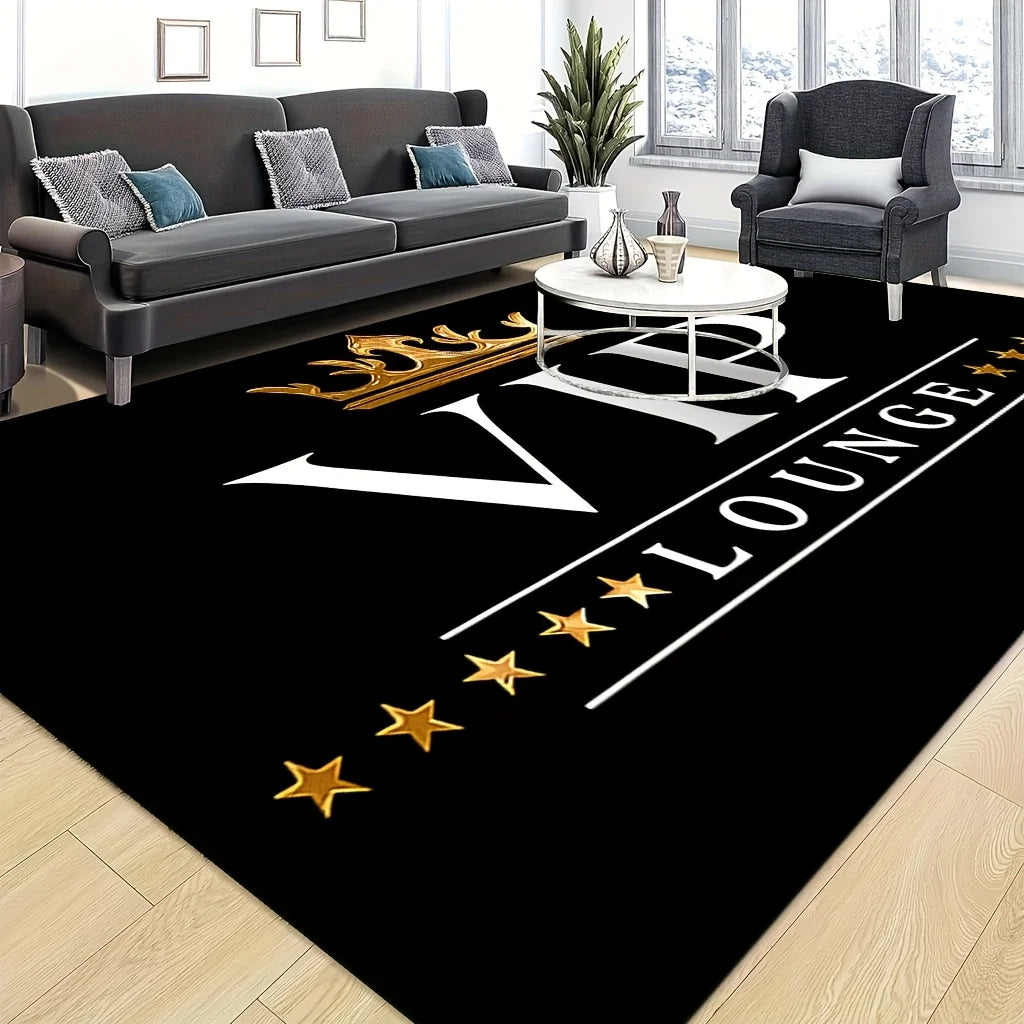 VIP Royal Crown Floor Mat - Non-Slip Rug with Elegant Design for Living Room Office Lounge, Premium Home & Commercial Decor