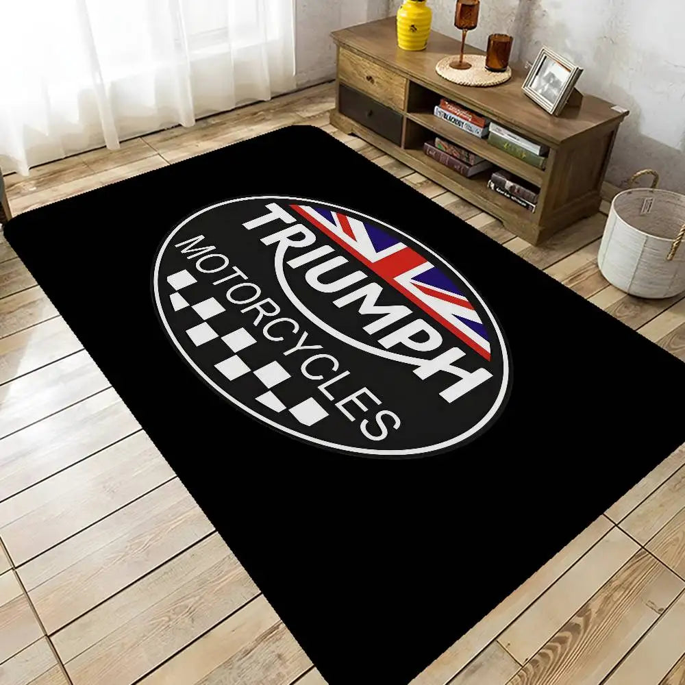 T-Triumph Motorcycle Logo Room Mats Retro Multiple Choice Living Room Kitchen Rug Non-Slip Welcome Rug