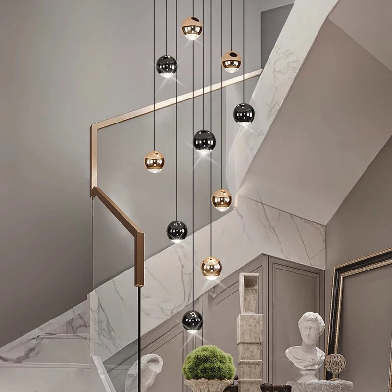 Modern Crystal stair chandelier lights indoor lighting Ceiling lamp hanging light led Chandeliers for living room indoor lightin