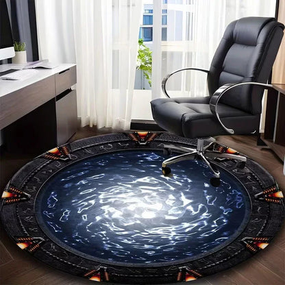 Stargate Round Carpet Movie Rug for Living Room Bedroom Decor Bedside Area Rug Lounge Sofa Anti-slip Mat Nursery Soft Floor Mat