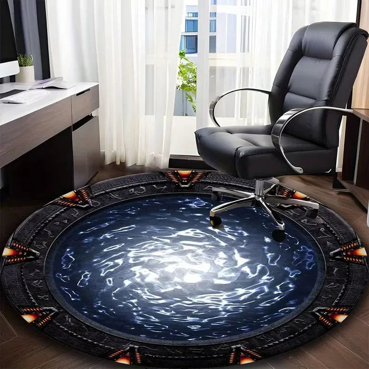 Stargate Round Carpet Movie Rug for Living Room Bedroom Decor Bedside Area Rug Lounge Sofa Anti-slip Mat Nursery Soft Floor Mat