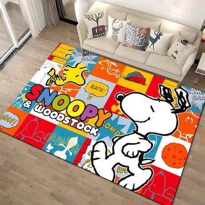 Cartoon Snoopy HD Printed Rugs Carpet For Living Room Home Decoration Children's Crawling Living Room Area Rug Game Floor Mat