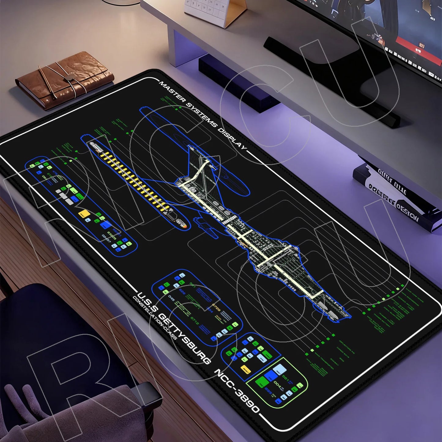 XXL HD print Game Mouse Pad Star Trek Office PC Accessories Keyboard Starship Blueprint Gamer Computer Cabinet Desk Mat carpet