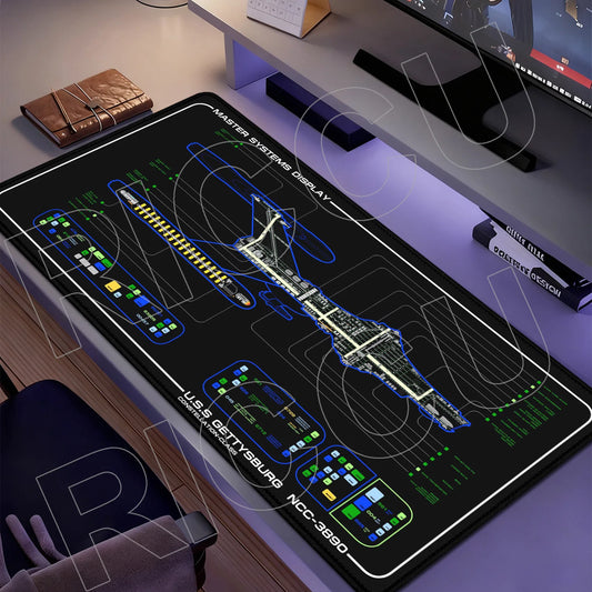 XXL HD print Game Mouse Pad Star Trek Office PC Accessories Keyboard Starship Blueprint Gamer Computer Cabinet Desk Mat carpet