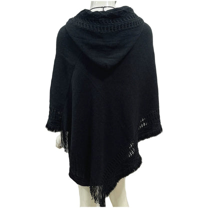 1 Piece of Women's Tassel Cape Tassel Cape Diagonal Striped Coat Bohemian Shawl Scarf