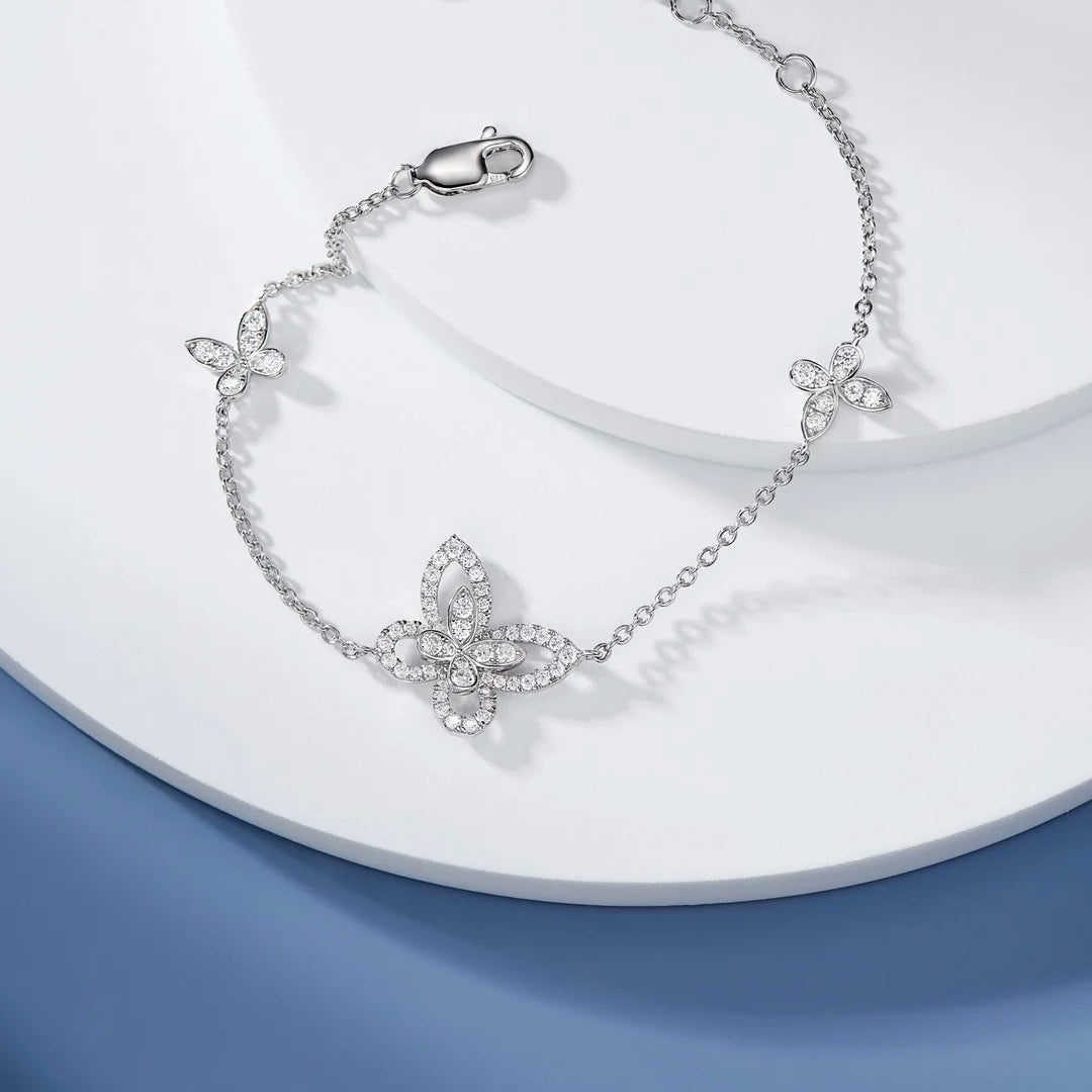 Classic S925 sterling silver phantom butterfly hollow out women's bracelet. Exquisite gifts. Luxury Jewelry