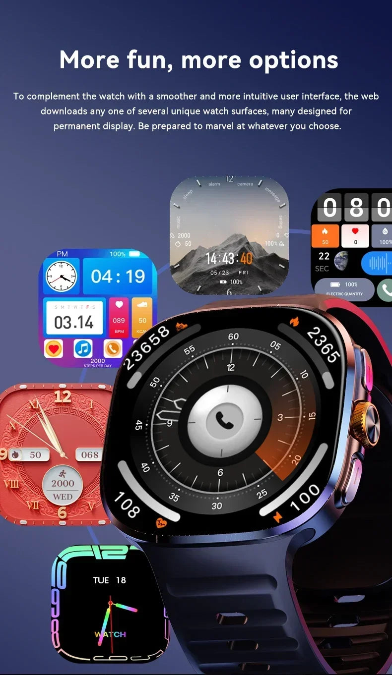 M99 5G Smartwatch: 2.4" AMOLED Screen, Rotating Camera, SIM & WiFi Support for Standalone Calls and Social Media.