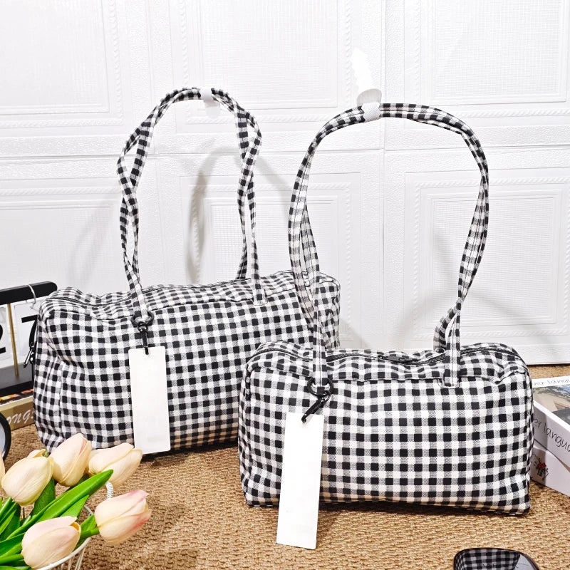Brand Nylon Bowling Tote Bag Women Luxury Large Capacity Simple Versatile Shoulder Purse Ultralight Zipper Commuting Travel Bag