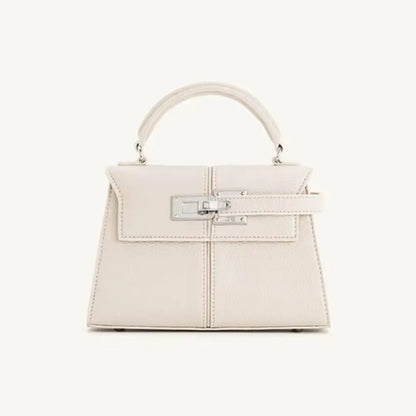 2026 New Trapezoidal Genuine Leather Women Handbag Niche Fashion Versatile Top Handle Luxury Ladies Shoulder Crossbody Purse