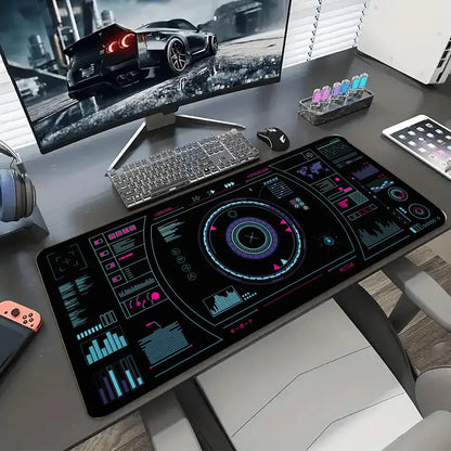 Radio pattern Mouse Pad Mousepad Large Abstract Mouse Pad Gaming Deskmat With Lockedge Office Non-slip Carpet