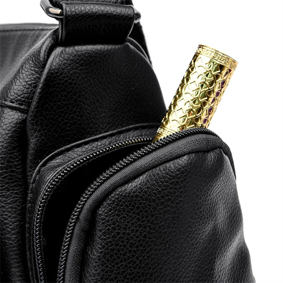 Many Pockets Women Leather Top-handle Bag Luxury Designer Female Shoulder Messenger Shopper Bags Brand Ladies Crossbody Handbags