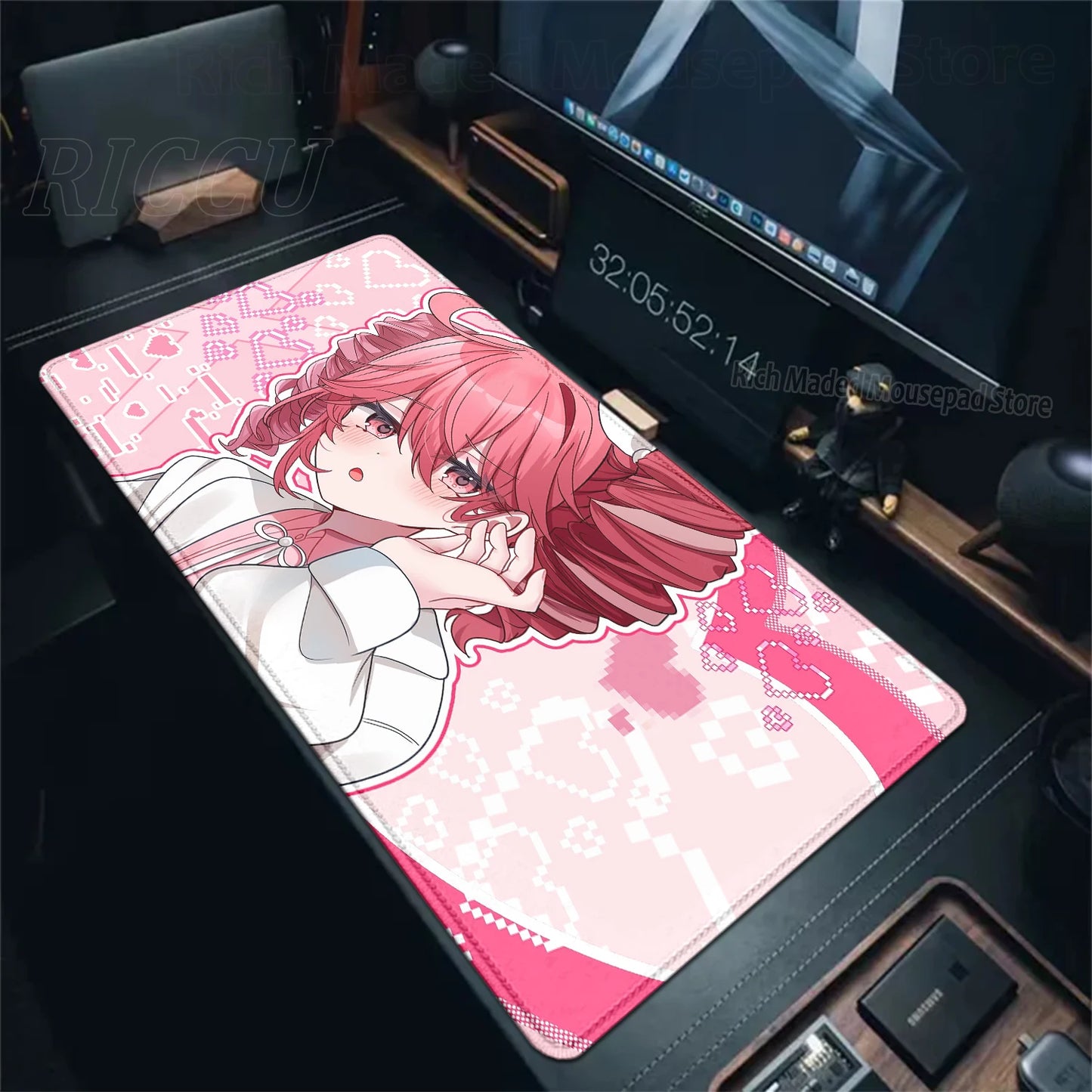 Cute Anime Girl K-Kasane Teto Mousepad Large Gaming Mouse Pad LockEdge Computer Keyboard Desk Mat PC Cabinet Tablepad XXL Mats
