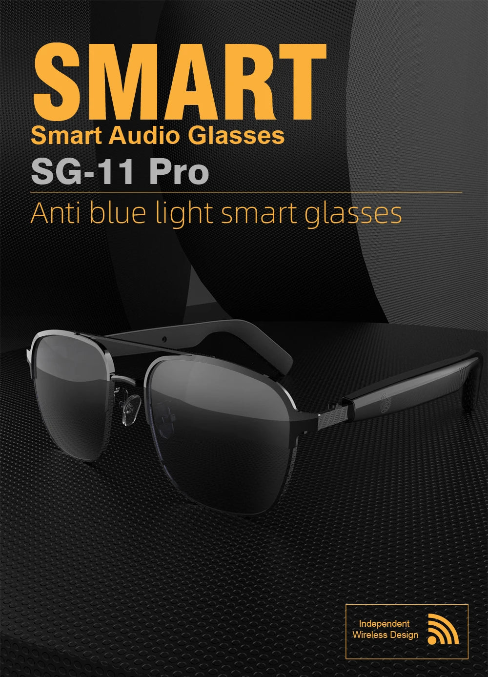 High-quality Sunglasses Smart Glasses With Earphones Bluetooth Music Outdoor Cycling UV protection Women's Glasses Men