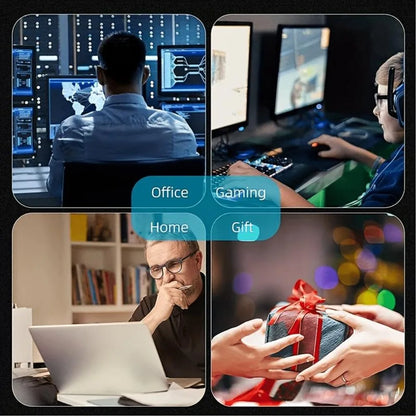 A large mouse pad with a blue DJ table design, in a rectangular shape desk accessories desk organizers and trays tapis de souris