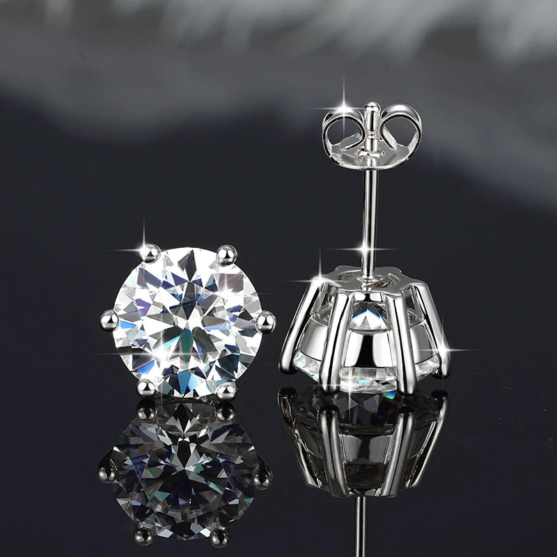 Lnngy 0.5ct-3ct D-Color Moissanite Stud Earring 14k Gold Filled Lab Created Imitation Diamond Earrings For Women Gilrs Jewelry