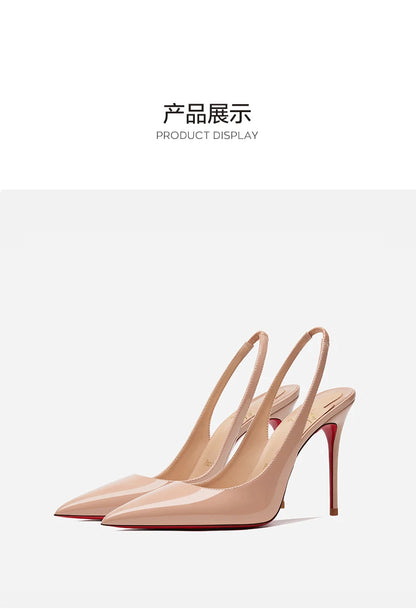 Heeled sandals Red Shiny Bottoms Naked color luxury Hollow 2026 New Elegant High Heels Sexy Slingbacks Ladies Shoes Women shoes
