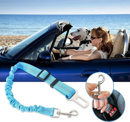 1PCS High Grade Dog Car Safety Belt Dog Safety Belt with Damping Belt and Reflective Line Adjustable Length Suitable Any Dog