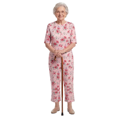 Elderly Men Women Anti-Strip Adaptive Jumpsuit Long Sleeve Striped Zipper One-piece Rompers for Special Needs and Disabilities