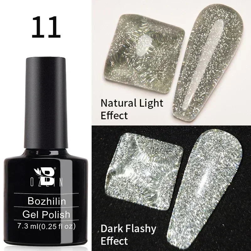 AWStorG 7.5ml Starlit Chameleon Cat Magnetic Gel Nail Polish Double Colors Semi Permanent UV Gel Varnish Need Black Base