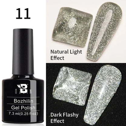 AWStorG 7.5ml Starlit Chameleon Cat Magnetic Gel Nail Polish Double Colors Semi Permanent UV Gel Varnish Need Black Base