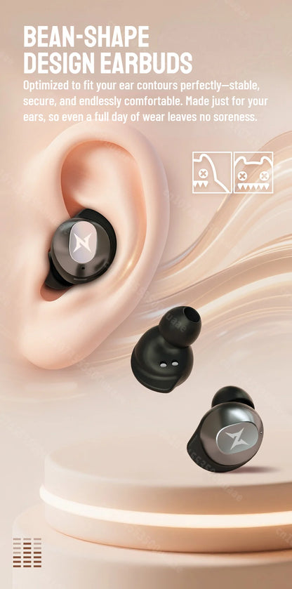ZOMBIES CAT Bluetooth 5.4 Sports Earbuds Mini Invisible In-Ear TWS Wireless Earphone Clear Call Headphone with Sport Lanyard