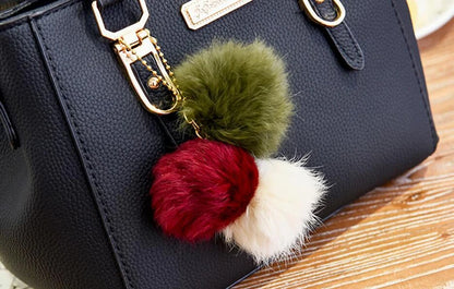 PU Leather Ladies HandBags Women Vintage Purse Plush Tassel Messenger Bags Tote Boston Shoulder Crossbody Bag