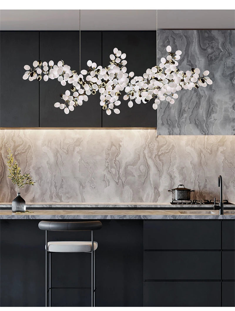 Nordic Luxury Grapes Bunch Hanging Chandelier Lamp for Dining Room Living Room Loft Villa Hotel Hall Decor Pendant Lights