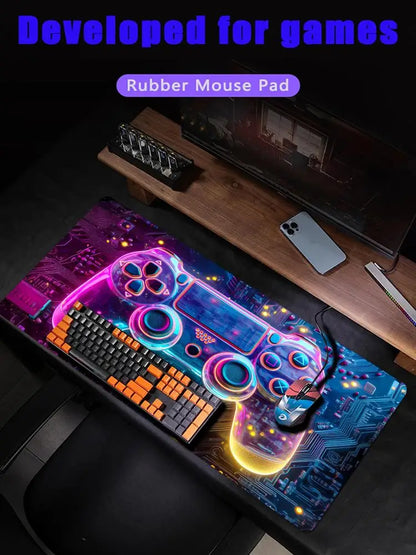 Cool game controller Mouse Pad Desk Mat with Stitched Edge xxl mousepads Rubber Anti-slip gamer Keyboard Rug gaming mats