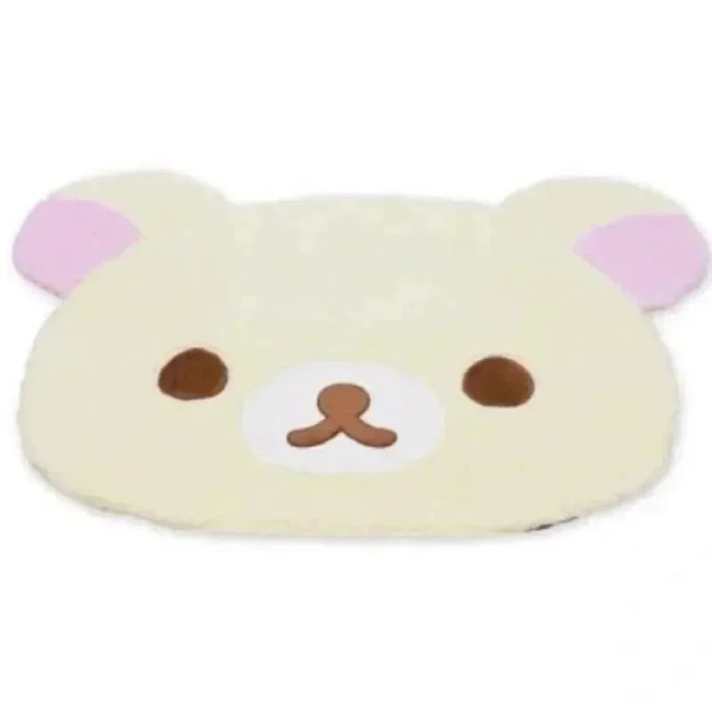 Rilakkuma Plush Floor Mat Soft Cartoon Cute Korean Bedside Rug Cozy Bedroom Carpet For Kids Teens Women Home Birthday Gift