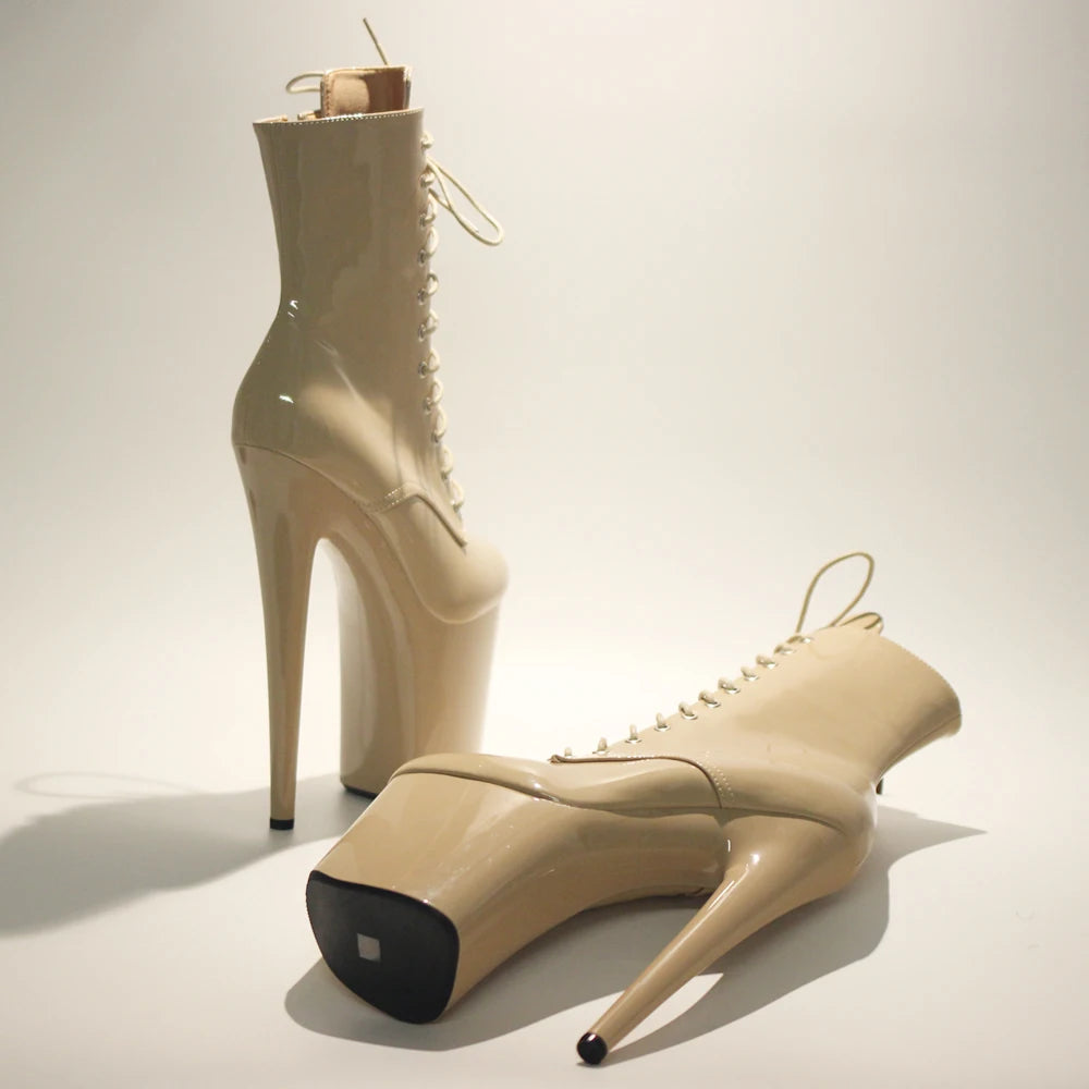 20cm Sexy Stripper Pole Dance Boots Gothic Ankle Boots In Stock