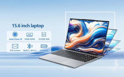 New Ultra Slim Laptop 15.6" 16GB RAM 2TB SSD Intel i9 10980HK/9900 Gaming PC 1920*1080 IPS Windows 11 Office Study Computer PC