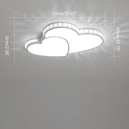 Modern Heart Shaped Ceiling Lights Crystal LED Flush Mount Lamp Cartoon Children's Room Living Room Bedroom Lamp Fixture