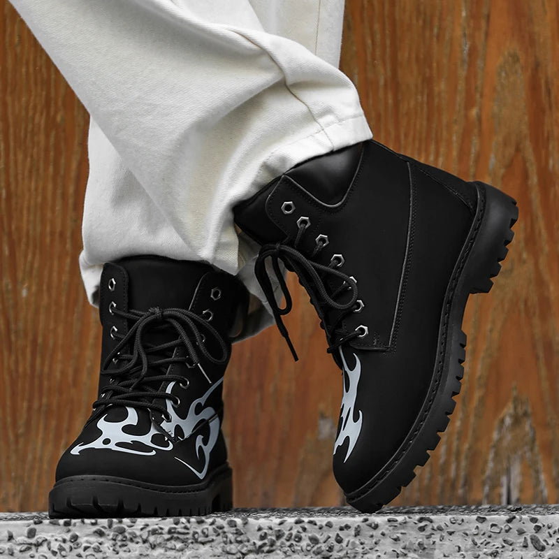 Brand Men Boots British style Unisex Ankle Boots Fashion Luxury Men's Motorcycle Boot High Quality Leather Shoes New botas mujer