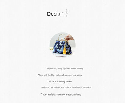 Fashion Vintage Fringe Bag Small Shell Bags Chain Women Shoulder Crossbody Bag Crane Flying Women's Handbags Purses Embroidery