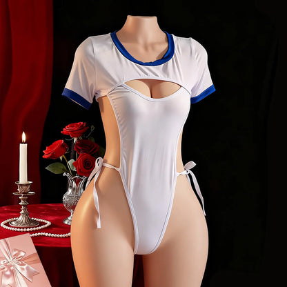 Women Sexy Lingerie Cute Bride Role Play Outfits Cosplay Wedding Dress Crotchless Bodysuit Erotic Babydoll Costume Sets