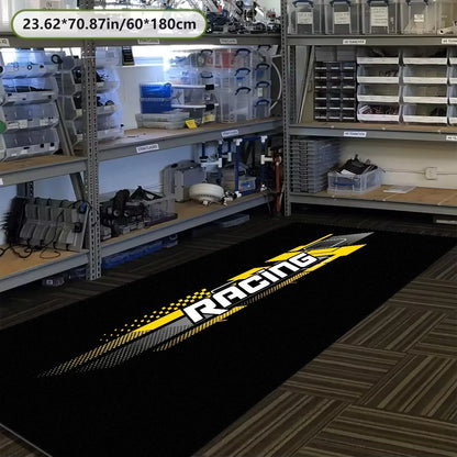 VIKAMA Race Track Pattern Motorcycle Pit Mat Non Slip Waterproof Oilproof Floor Rug For Garage Motorbike Parking Display