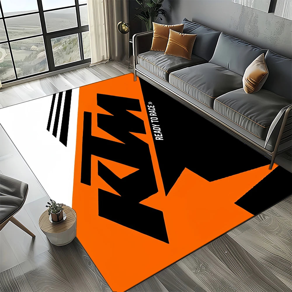 Racing Car K-KTM Motorcycle Carpet Rug for Living Room Bedroom Home Sofa Decoration,Kids Play Area Rug Non-slip Floor Mat Gift