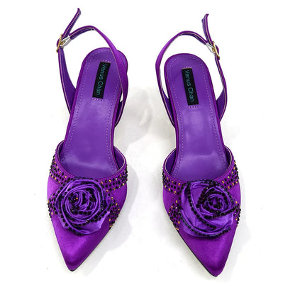 Doershow Beautiful High Quality African Style Ladies Shoes And Bags Set Latest Silver Italian Shoes And Bag Set For Party