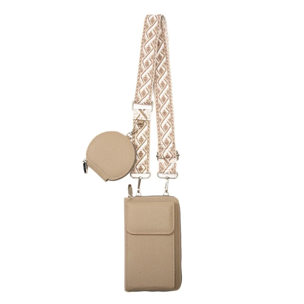 Fashion PU Leather Mobile Phone Bag Lightweight Mini Size Small Purse Crossbody Bag Women Ladies